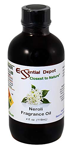 Neroli Fragrance Oil - 4 oz - Supplied in 4 oz. Amber Glass Bottle with Black Phenolic Cone Lined and Safety Sealed Cap