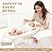 Qalvyn Baby Changing Pad for Dresser, with Wipeable Waterproof PU Cover, Contoured Diaper Changing Pad with Non-Slip Safety Belt, Portable Lightweight Changing Mat with Cushioned Foam, Beige