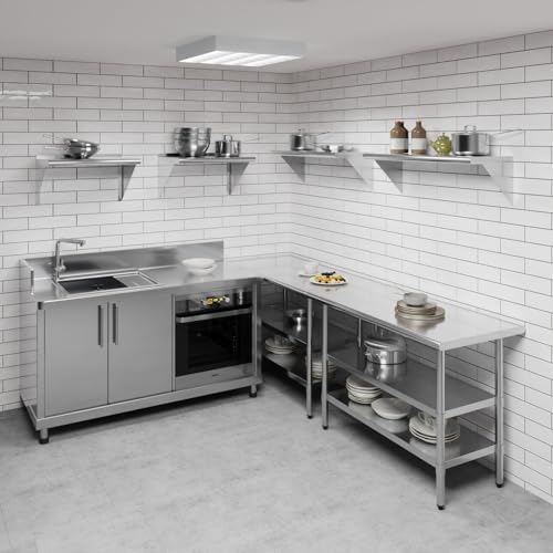Image of AmGood 36 inch Long X 14 inch Deep Stainless Steel Wall Shelf | NSF Certified | Appliance & Equipment Metal Shelving | Kitchen, Restaurant, Garage, Laundry, Utility Room