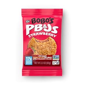 Bobo’s Peanut Butter & Strawberry Jelly Oat Snack, 24 Count, Healthy Everyday Snack, a Satisfying Treat that Provides a Quick Energy Boost