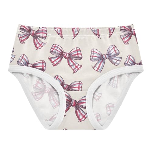 Wusikd Bows Plaid Girls' Underwear Cotton Girls Briefs Soft Toddler Underwear 2T
