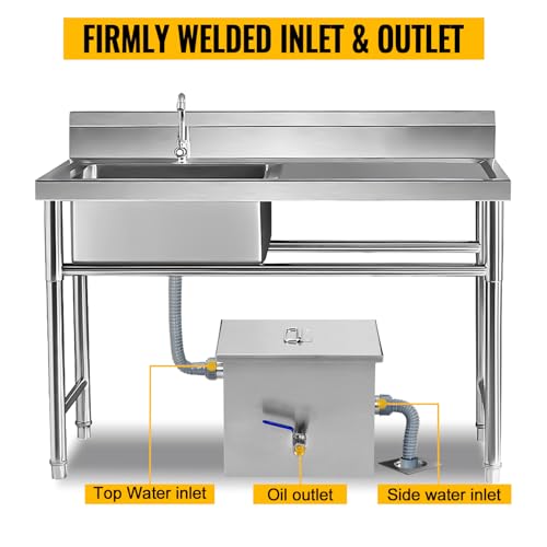 Oukidr GOEM1J0FJ Commercial Grease Interceptor, Stainless Steel Grease Trap For Kitchen Under Sink thumb #3