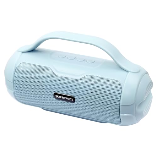 ZEBRONICS Sound Feast 40 Portable Bluetooth Speaker, 8 Watts, Dual 5.2cm Drivers, Passive Radiator, Upto 10 Hours Playback, BTv5.3 | USB | mSD |TWS, Call...
