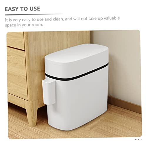 Caneca de basura rectangular blanca de plástico miniatura 5