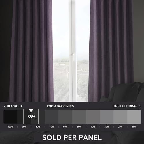 HPD Half Price Drapes Faux Linen Textured Room Darkening Curtains for Bedroom 108 Inches Long (1 Panel) - Image 2