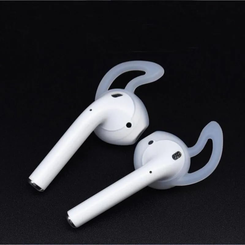 Image of Scalebee Silicone Ear Tips Ear Hooks Compatible with Apple AirPods /EarPods,Silicone Soft Covers Anti-Slip Sport Earbud Tips, Anti-Drop Ear Hook Gel Headphones Earphones Tips (Clear) | For Apple AirPods /EarPods