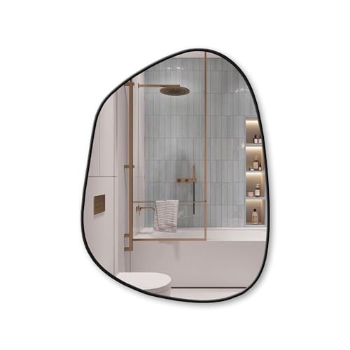 Asymmetrical Cloud Mirror, Irregular Modern Mirror, Bathroom Wall...