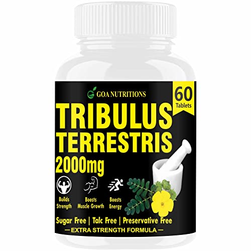 GOA NUTRITIONS Tribulus Terrestris for men 2000mg per serving Testosterone Booster | Sugar Free | Preservatives Free -60 Tablets GOA NUTRITIONS Tribulus Terrestris for men 2000mg per serving Testosterone Booster | Sugar Free | Preservatives Free -60 Tablets