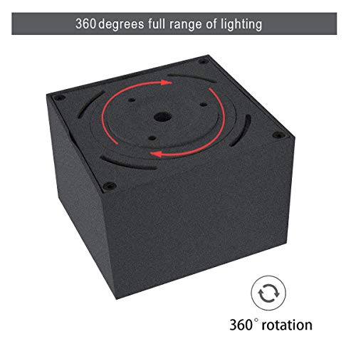 Dr.lazy 10W LED Plafonnier Spots lampe,Spots de plafond,Applique de Plafond, spots plafond orientables,LED Plafonniers ,Éclairage de plafond,IP20,10x10x7cm (Noir-3000K) - Image 4