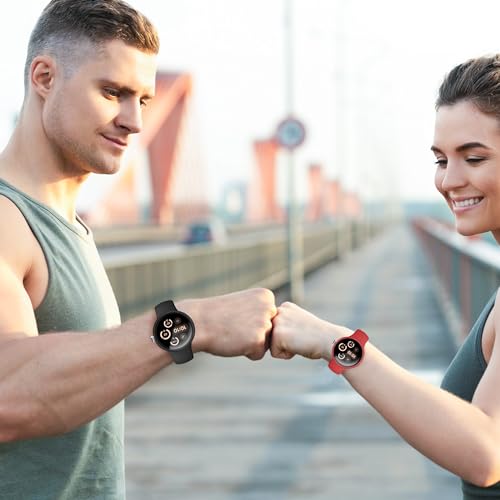 Tiorecime 10 Pack Case for Google Pixel Watch 3 45mm with Tempered Glass Screen Protector, Shockproof Hard PC Bumper, All-Around Protective Cover Compatible with Pixel Watch 3 45mm Accessories