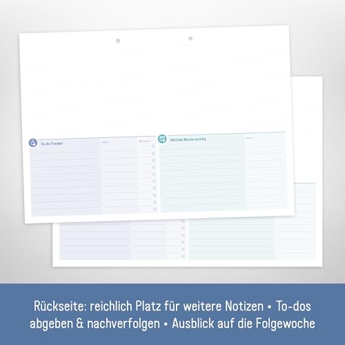 Häfft® Wochenplaner Block A4 ohne festes Datum \Office Life\ 50 Blatt - Terminplaner undatiert mit To-do-Liste, Zielen & mehr - klimafreundlich & nachhaltig