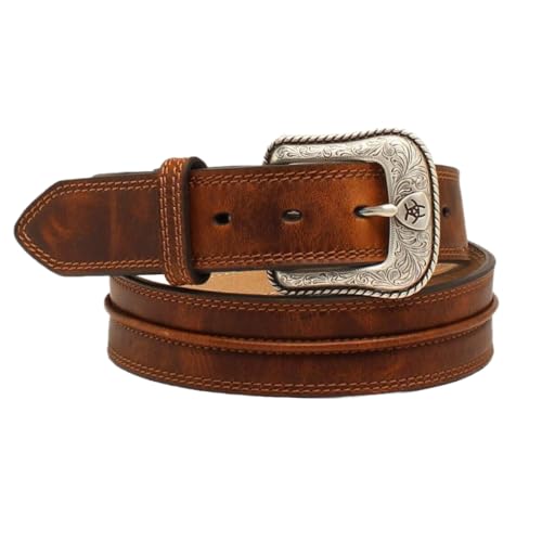 Ariat Men's Medium Brown Rowdy Center Leather Belt (58)