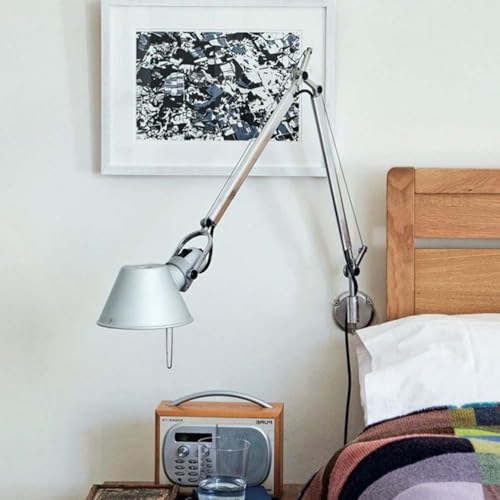 Lampe de chevet murale réglable E27 interrupteur intégré et bras pivotant - 2