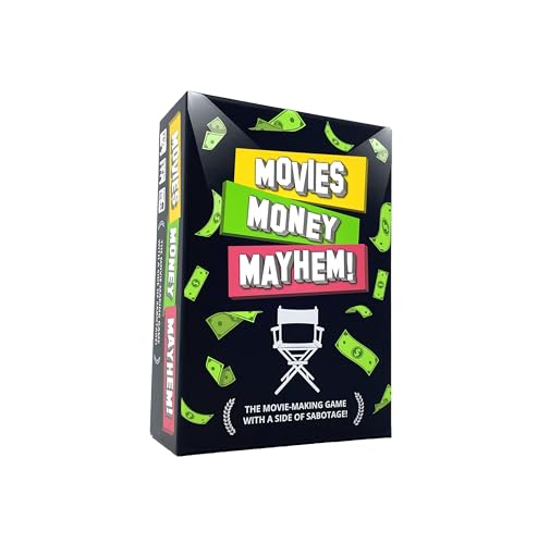 Movies, Money, Mayhem! Card Game - The Movie Making Game with a Side of Sabotage! | Easy Family-Friendly Party Game | Card Games for Adults, Teens & Kids | 2-4 Players
