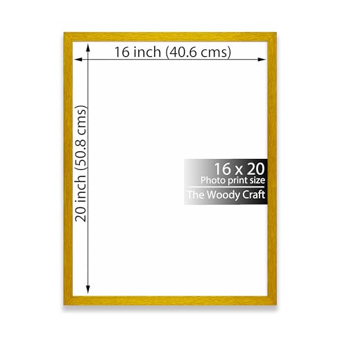 Image of Photo Frame 16 x 20 Inches | Yellow Photo Frame For Wall | Stylish Wall Frame | Wooden Photo Frame Crafted For Style | Minimalist Big Photo Frames For Wall | Ideal Empty Frames For Wall Decor
