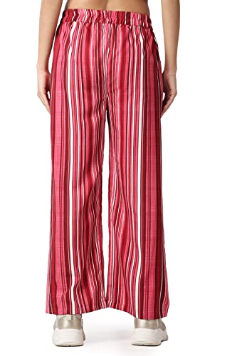Image of POPWINGS Casual Floral Printed Loose Fit Trousers for Women || Summer Wear Women Trousers Stylish Pull-On Women Trousers || Comfortable Trousers for Regular Wear