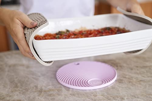 Apoio/Descanso de Panela redondo preto em silicone atóxico com maior espessura para proteção térmica