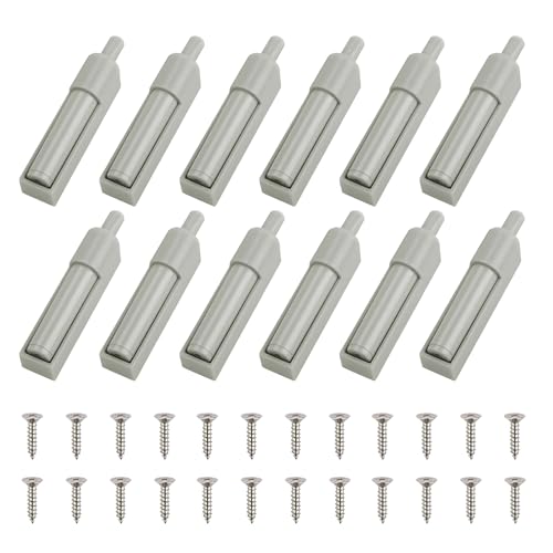12 Pièces Amortisseur Porte, Ralentisseur de Porte Amortisseur de Meuble Softclose à Fermeture Amortie Push to Open Equipé d'un Embout en Caoutchouc Souple...