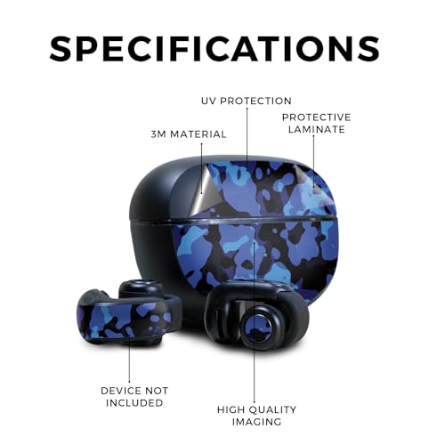 Image of Skin Compatible with Bose Ultra Open Earbuds - Blue Modern Camo - Premium 3M Vinyl Protective Wrap Decal Cover - Easy to Apply | Crafted in The USA by MightySkins