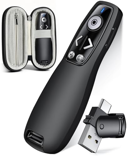 ELISWEEN Wireless Presenter with Carry Case, Presentation Clicker...