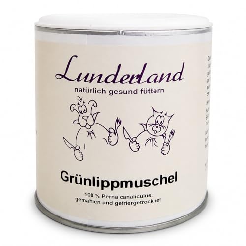 Lunderland Grünlippmuschelpulver | 100 g | Einzelfuttermittel für Hunde & Katzen | 100% Perna Canaliculus