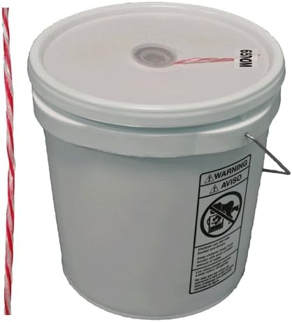 027443 red/white 2200 foot 500lbs pull twine in bucket