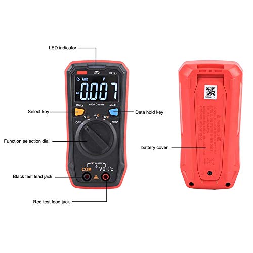 Image of Multimeter, UT123 Color Screen Digital Multimeter AC /DC Voltage Frequency NVC Tester Meter, with Temperature Measurement Function