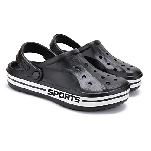 Image of BERSACHE Men Casual Lightweight Clog(Grey) ORI(C)-1907 (Black, Numeric 9)