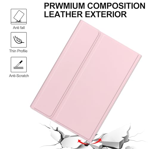 Image of Keyboard Case for Samsung Galaxy Tab A7 10.4inch 2022 /2020, Magentic Protective Cover with Pencil Holder, Detachable Wireless Bluetooth Keyboard, Pink