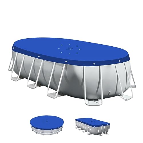Linxor - Bâche de Protection réversible 4 Saisons pour Piscine Hors Sol - 150 GSM - Bleu et Gris - Plusieurs Formes et Tailles