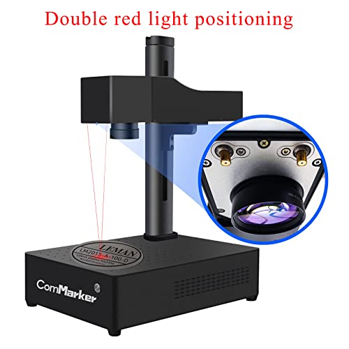 Commarker 20W-Smart Fiber Laser Engraver With 2Mm-83Mm Rotary Axis, Fiber Laser Marking Machine Engraver For Mental,Tag,Jewelry,Engraving Area 110X110Mm(4.33X4.33Inch) #TOP2