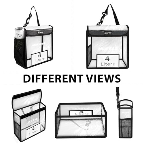 Image of Storite Milk Bag for Door Hanging - Insulated and Waterproof Storage for Milk Sachets, Bottles, Outdoor Gate Delivery Basket Box with Pocket for Notes and News Paper (Transparent, Small (23x11x23cm))