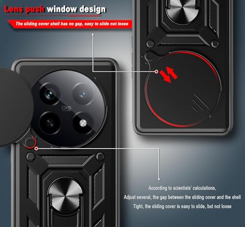 Image of Luxe Back Cover for Realme P2 Pro 5G | D10 Tough Armor | Sliding Camera Shield | 360 Protection | Kickstand Ring Holder | Military-Grade Shockproof Bumper