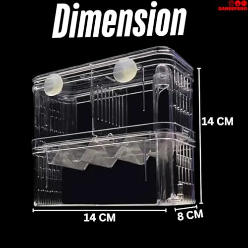 Image of Sansefero Double Deck Isolation Breeding Box for Aquarium Self Floating Multifunctional Isolation Acrylic Hatchery Incubator with Low Deck Seperating Small Fish (M)