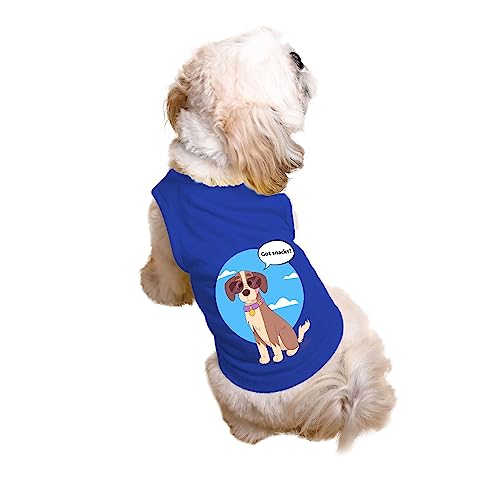 Image of Ruse Got Snacks Printed Dog Round Neck Sleeveless Vest Tank T-Shirt /Tees Apparel /Clothes /Tees Gift For Dogs (Royal Blue /Xxs (Chihuahuas, Papillons) - 1 Count