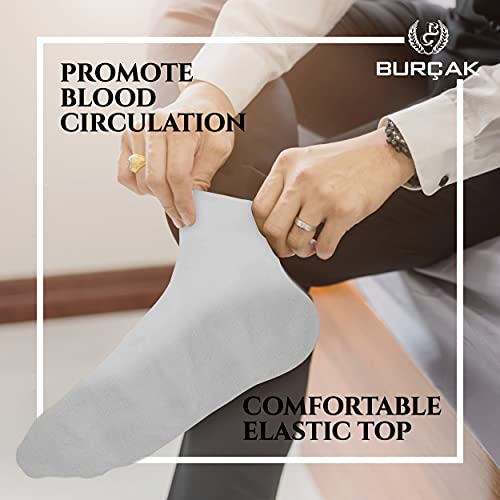 Burcak - Premium Authentic Turkish Cotton Dress Socks - Premium Turkish Cotton - Soft & Breathable - Pressure-Free Elastic - Men's Dressy-Casual All-Occasion Wear – Fits Sizes 7 to 13-6 Pairs/Pack4