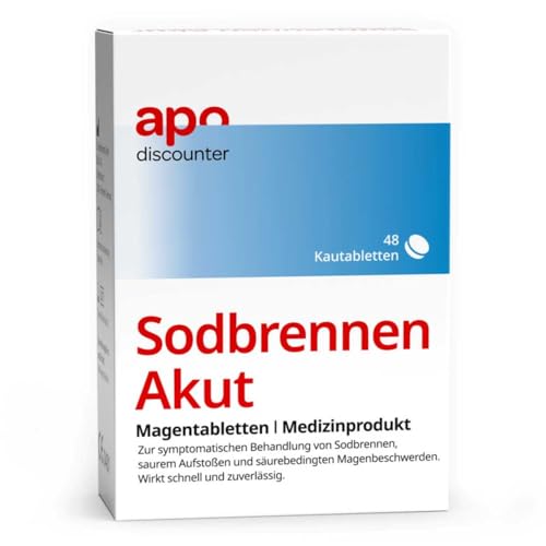 apodiscounter Sodbrennen Akut Kautabletten - bei säurbedingten Magenbeschwerden & saurem