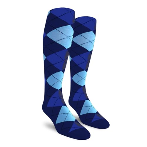 Colorful Knee High Argyle Cotton Socks For Men Women and Youth (6A-6Z)