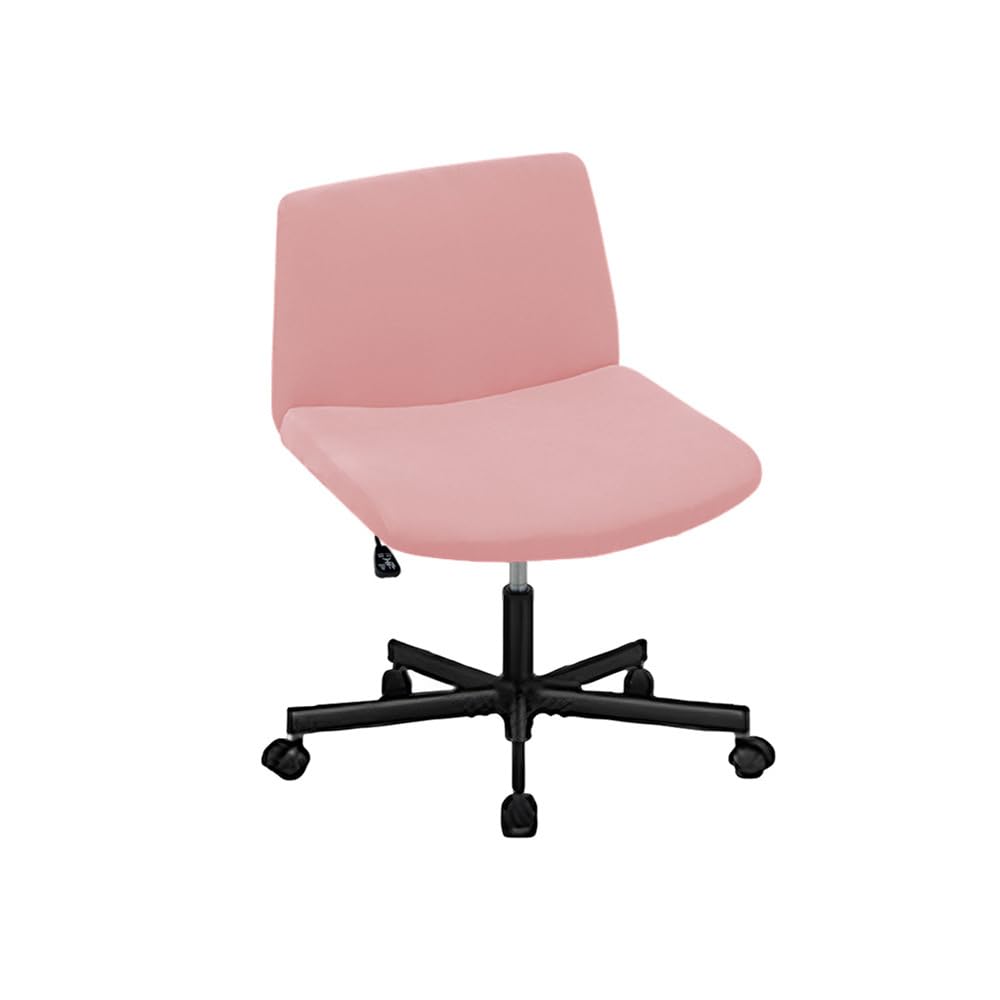Highdi Funda para Silla de Escritorio de Oficina Ancha sin Brazos, Tela de Color Sólido, Funda para Silla con Asiento Ancho Giratoria Ajustable, para Tocador y Ergonómica (Rosa,1 Pieza)