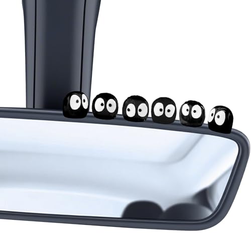 30 Stück Niedliche leuchtende Ruß-Sprites Mini Figuren mit ablösbarem Klebstoff leuchtende Cartoon Ruß Figuren Dekoration für Autospiegel Armaturenbrett Zuhause Büro Auto-Innendekoration (Schwarz)