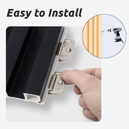 WPC Slat Wall Paneling, Modern Accent 3D Wall Panels, 8-Piece 94.5" x 6.6" TV Wall Panel, Bedroom, Living Room, Matte Black - Image 5