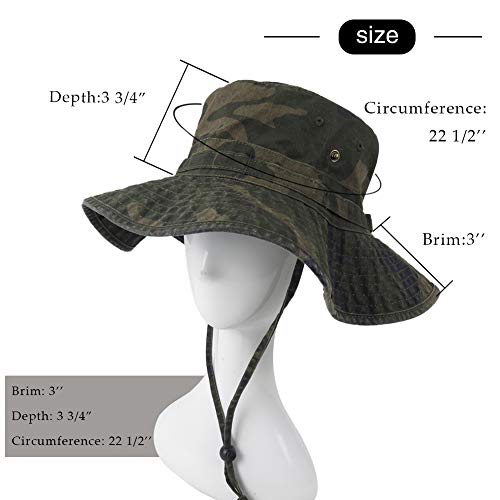 Phaiy Bucket Hat Wide Brim Uv Protection Sun Hat Boonie Hats Fishing Hiking Safari Outdoor Hats For Men And Women Camo #TOP6