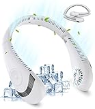 ネッククーラー Yirui 「2022年NEWモデル」首掛け扇風機 5000mAh大容量 羽なし ネッククーラー 最新冷却式 折りたたみ式 大風量 ネックファン 携帯扇風機 瞬時冷却&熱中症対策 超長時間連続稼働 3段階風量調整 静音設計 自由角度調整可 Type -C充電式 長時間連続使用 首掛けクーラー 遠足 軽量 自宅/家事などに最適(ホワイト)