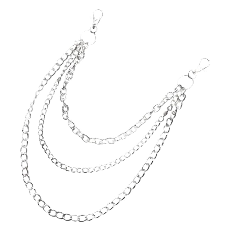 THE MEN THING Biker Jeans Chain DRAPE TRI-LAYER SILVER - Alloy Multi-Layer with Lobster Clasps for Men & Boys - 30 inch (B0D2NTW8PY) Amazon Price History, Amazon Price Tracker