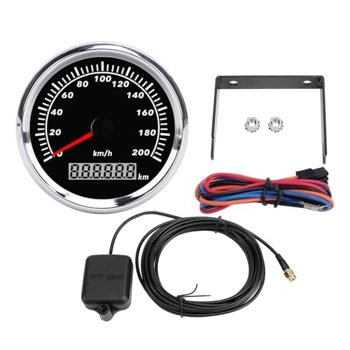 Gearwell Speedometer, Compatible with Yacht RV Truck Motorcycle, 85mm Speed Gauge, Stepper Motor Speed Display, Boat Speedometer Panel