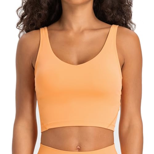 Image of Lemedy Women Sports Bra Longline Crop Tank Top Padded Workout Running Yoga