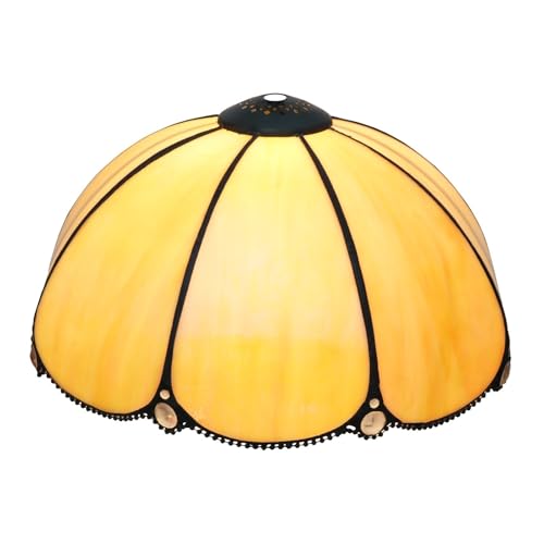 Nur Ersatz for Tiffany-Lampenschirm, 30,5 cm warmer Kürbis-Buntglas-Deckenlampenschirm im Vintage-Stil, Art Deco, for Tischlampen, Stehlampen, Pendelleuchten