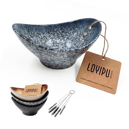Loyipu Herb Stripper Bowl Handmade Ceramic Leaf Remover Tool for Basil Parsley & Cilantro Multi-Sized Holes Stem Separator Textured Glaze Kitchen Gadget