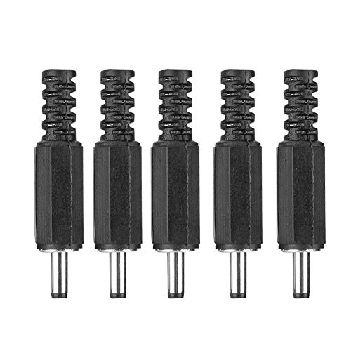 Vipxyc 5 Stück DC Netzstecker, 1,3 x 3,5 mm Männliches DC Stecker-Set, Koaxialstecker Adapter Mit 5.1-Kanal, für Kleine Elektronikprojekte und CCTV