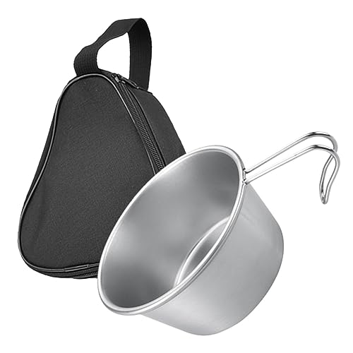 NAMOARLY Portable Stainless Steel Camping Bowl with Scale Outdoor Soup Bowl for Hiking Picnic